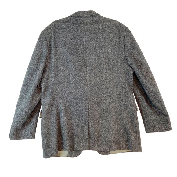 Charles Klein Wool Blazer Men's 46L Gray Herringbone Two Button Notched Lapel - Picture 4 of 8